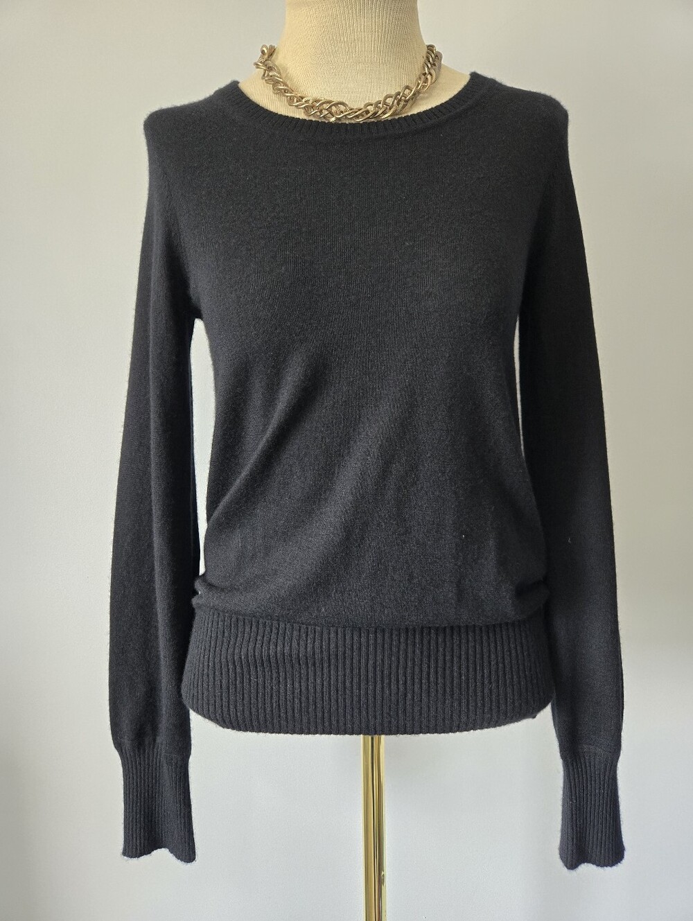 Pink Tartan Black Cashmere Sweater With 100% Leather Elbownpatches. Size Small
